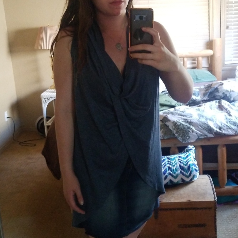 Blue wrap shirt